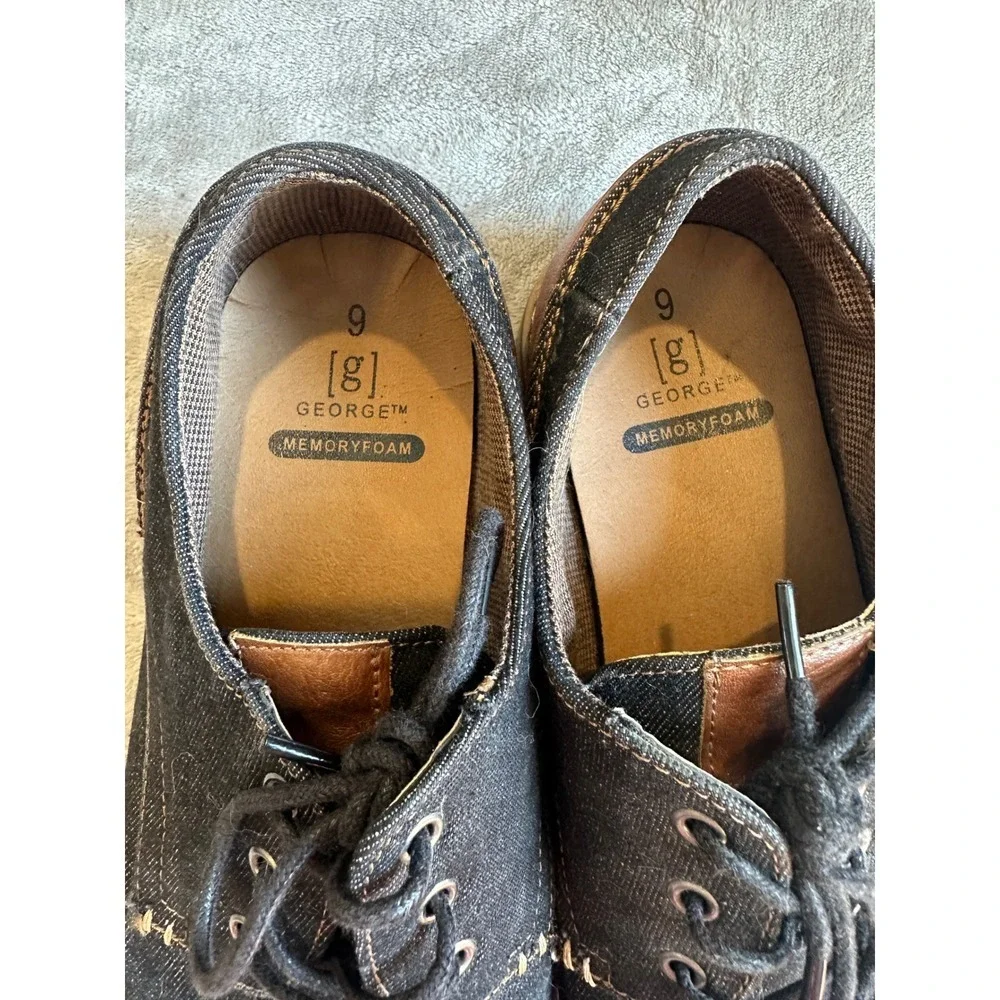 Men's dark denim‎ and faux leather dress shoes